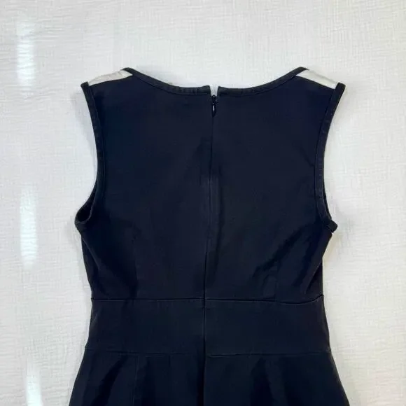 Banana Republic Sloan Colorblock Dress Black Cream Women’s 2P Petite Officewear - Picture 12 of 16